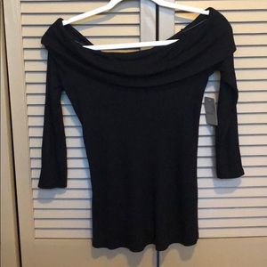 Black off the shoulder top